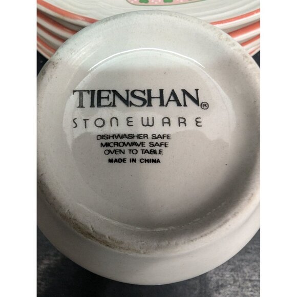 Tienshan Heartwarming Folkcraft Stoneware Hearts Replacements 5 Saucer 1 Cup - Picture 8 of 8